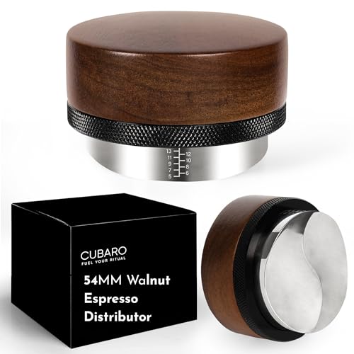 Catálogo de Cubared . 42 Distribuidor de café de nogal de 54 mm de profundidad ajustable, nivelador de café de acero inoxidable, compatible con máquinas de espresso Breville (negro)