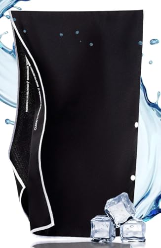 CULYA Kühltuch 90 × 30 cm mit Druckknöpfen - Bis zu 15 C kälter als die Umgebungstemperatur - Kühlhandtuch für Nacken & Sport reaktivierbar durch Anfeuchten & Ausschütteln UPF 50+