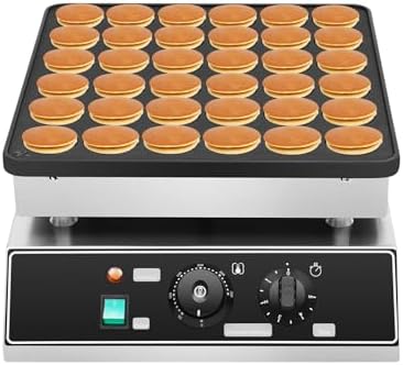 1000W 36 Grid Mini Pancakes Maker Machine, Nonstick Dutch Pancakes Muffins Baking Machine, Commercial Mini Electric Waffle Maker Non-stick Pancake Maker for Baking Crepes, Muffins, Dutch Pancakes