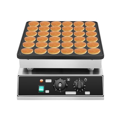 1000W 36 Grid Mini Pancakes Maker Machine, Nonstick Dutch Pancakes Muffins Baking Machine, Commercial Mini Electric Waffle Maker Non-stick Pancake Maker for Baking Crepes, Muffins, Dutch Pancakes