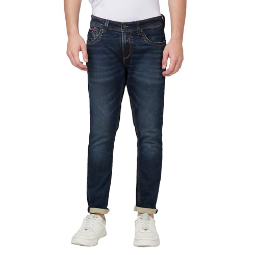 Image of Spykar Men's Kano Slim Fit Mid-Rise Jeans (Ankle Length)