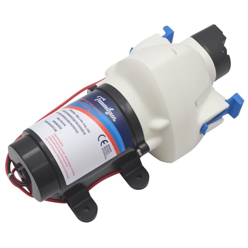 Image of 4138-111-E65 4138-111-A65 Water Pump 3.0 GPM, 55 PSI, 12 VDC, Self-Priming up to 6 Feet, Water Delivery Pump for RV, Garden, Camperor Marine Use (Black)