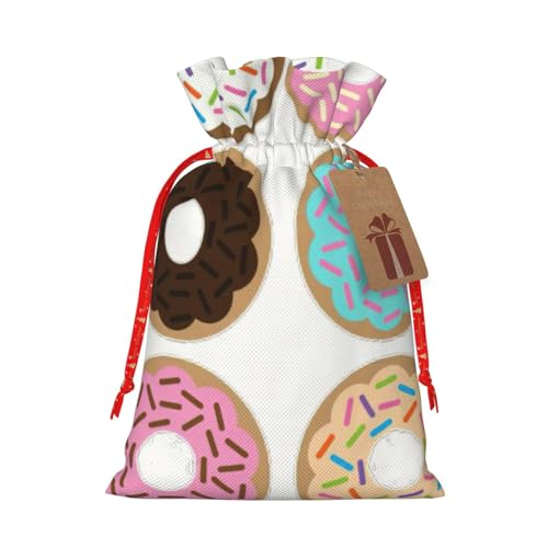 BBEXJIGY Bolsa de regalo de Navidad de poliéster con cordón, diseño de tarta de flores