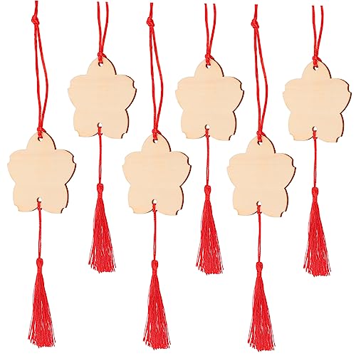 Sewroro 6piezas Etiquetas Colgantes De Madera Para Decoración De Árboles y Templos Etiquetas De Deseos Escritas Mano Para Jardines y Puertas