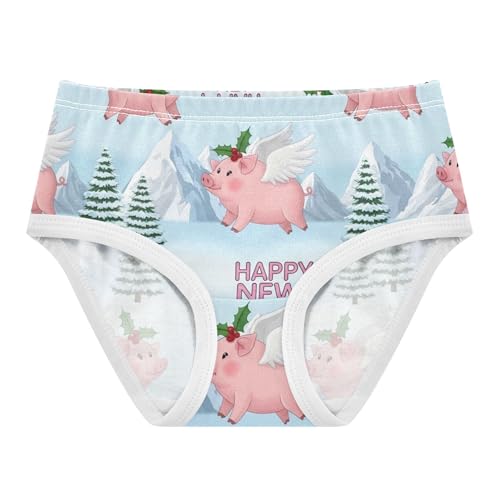 Pink Pigs Wings Christmas Piggy Cute Panties Girl Girls Underwear Toddler Cotton Fun Print Underpants Briefs 2t