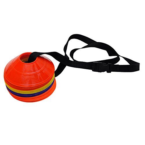 GSI Mini Soccer Cones Saucer Cones Disc Cones with Shoulder Strap for