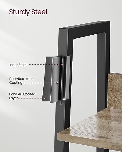 Image of VASAGLE Bookshelf, 5-Tier Narrow Book Shelf, 11.8 x 13.3 x 66.9 Inches, Ladder Shelf for Home Office, Living Room, Bedroom, Kitchen, Camel Brown and Ink Black ULLS109B50V2