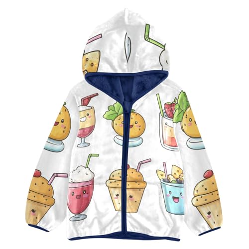 Beverages Girls Fleece Jacket Girls Fall Jacket Girls Zip Up Hoodie Girls Sherpa Jacket 2-10T