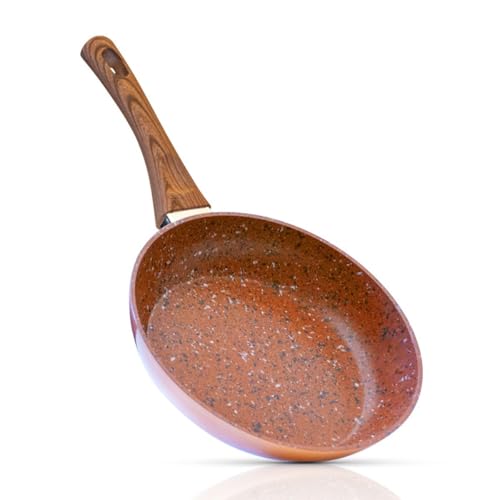 Livington Copper & Stone Pan - Pfanne 24 cm - Bratpfanne Induktion für alle Herdarten - kratzfest, antihaft - gleichmäßige Hitzeverteilung - Pfanne beschichtet für...