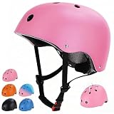 Kids Bike Helmet, Toddler Helmet for Youth Boys Girls Ages 3-5/5-8/8-14 Year Old, Adjustable Fit & Lightweight, Multi-Sport Safety for Skateboard Skating Bicycle Scooter Cycling, Pink S