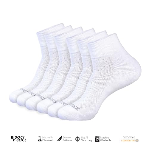 1SOCK2SOCK 6 Pack Ankle Athletic Socks for Men & Women Cotton- Crew Socks- Low Cut- Quarter Cushion Running Socks2