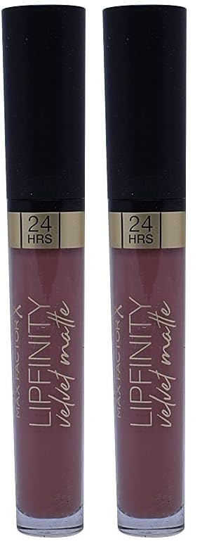 Max Factor LipFinity Velvet Matte Pintalabios, Tono: 035 Pink Punch - 3.5 ml (Paquete de 2)