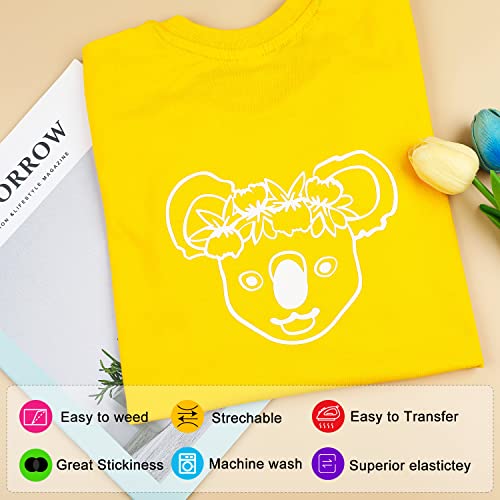 Arhiky White Htv Heat Transfer Vinyl Bundle:30 Pack 12" X 10" Sheets Iron On Vinyl For T-Shirts #TOP5