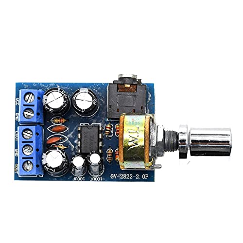 DC 1.8-12V TDA2822M Audio Amplifier Module 2 1W Dual Channel Stereo Audio Power Amplifier Board with Potentiometer Switch
