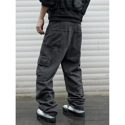 Men's Baggy Jeans Hip Hop Trousers Wide Leg Denim Pants Jeans Streetwear Korean Cargo Trousers3