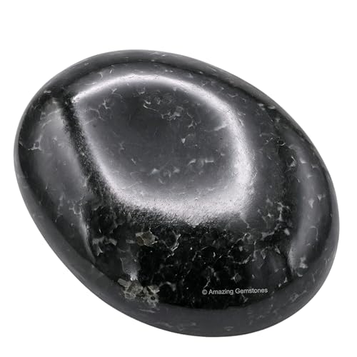 Image of Amazing Gemstone Nuummite Crystals and Healing Stones - Large Palm Stone Crystals Piedra - Crystal for Good Luck, Balanced Positive Energy, Meditation - Unique Stocking Stuffers, Gifts for Women