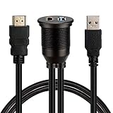 Drmtru スズキ 新型ジムニー&シエラ 車用 HDMI&USB3.0 延長パネル HDMI&USBアダプタセット 防水ケーブル ダッシュボードキッ (USB_HDMI)