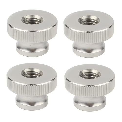 SYDARSYN M5 Dadi Zigrinata a Testa Alta in Acciaio Inox (Foro Passante) Dadi da Pollice Manopole Rotonde (4 Pezzi)