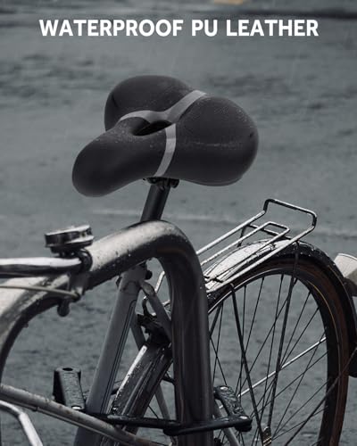 Gray-L Memory Foam Wide Bike Seat