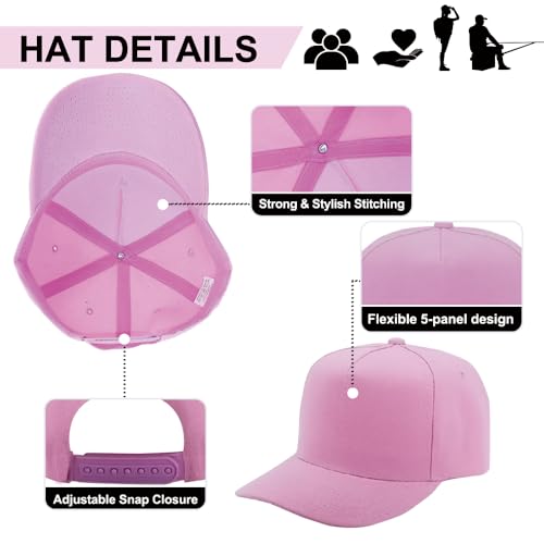 Image of 5-Panel Baseball Cap for Workouts, Hiking, Outdoor Sports, Customizable DIY Design, All-Season Comfort Fit, Adjustable