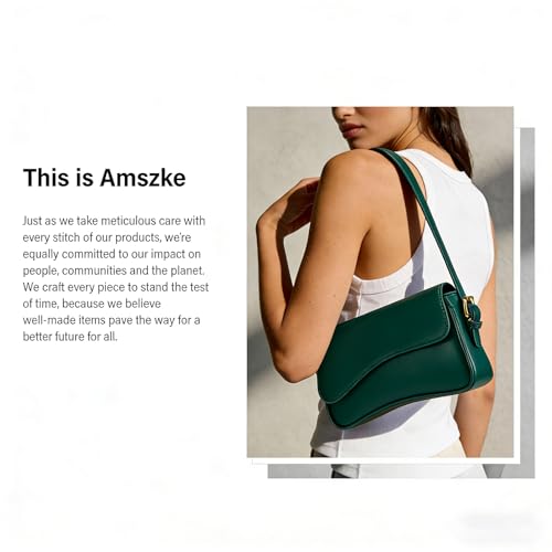 Image of Amszke Shoulder Bag for Women Y2K Crossbody Purse PU Leather Underarm Handbag 2 Adjustable Strap for Daily Commute Travel
