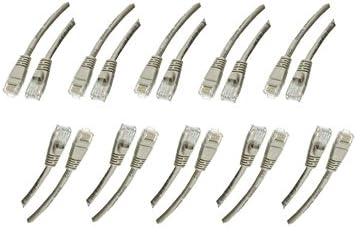 5 pack, CAT5E Gray Hi-Speed LAN Ethernet Patch Cable, Snagless/Molded Boot, 14 Feet, CNE469466