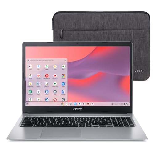 acer Chromebook 315 CB315-3H-C0VT Laptop | Intel Celeron N4000| 15.6" HD (1366 x 768) Display | 4GB LPDDR4 | 128GB eMMC | Intel Wireless 802.11ac Gigabit Wi-Fi | Chrome OS | Sleeve | Pure Silver