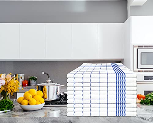 MTEXT Geschirrtücher Halbleinen, 50% Baumwolle 50% leinen, 50x70 cm, 10er Set (Blau) – Bild 7