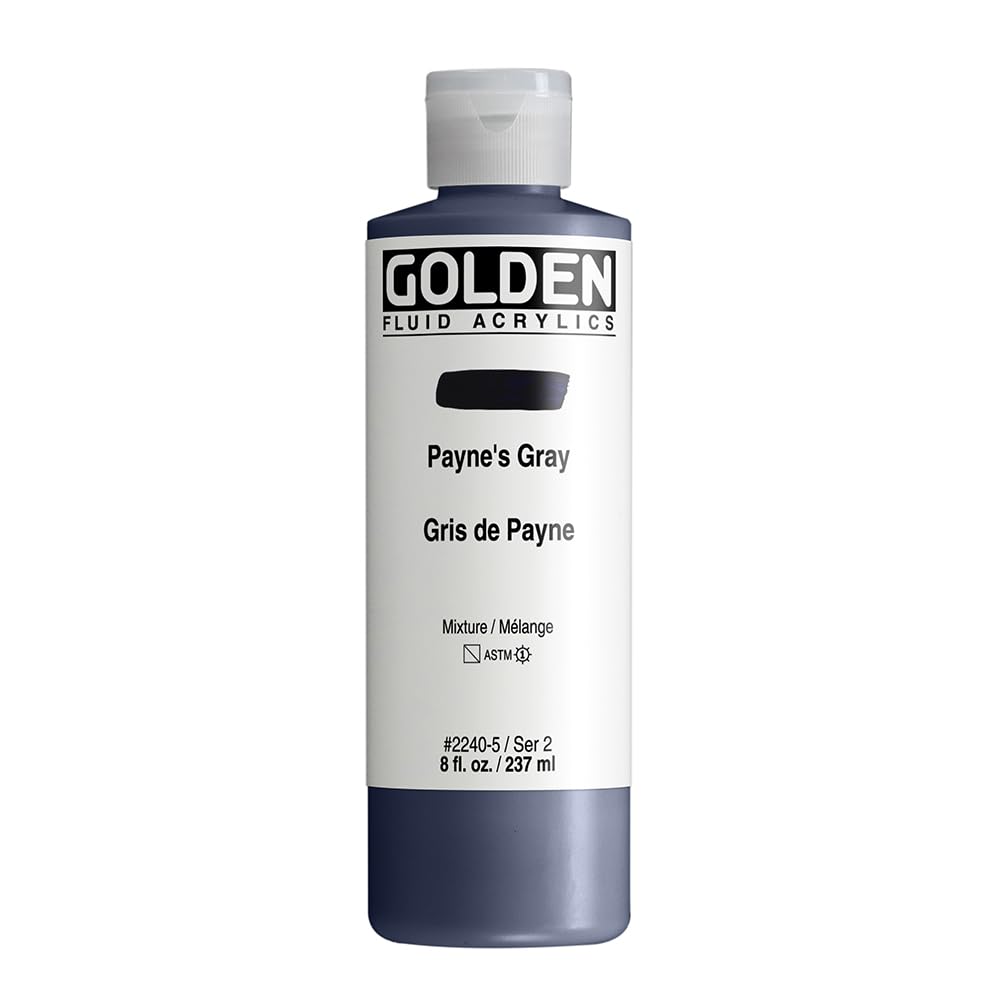 Fluid 236ml Paynes Gray II, Grey, 8 oz Bottle