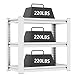 JHshop White Aquarium Stand for 40-75 Gallon Fish Tank: Tank Stand Table for Aquarium kit - Metal Fish Stand Cabinet with Storage, Adjustable 3-Tier Fish Tank Rack Shelf 31.5 