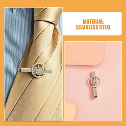 Clip de corbata de libra en acero inoxidable UPKOCH de estilo elegante y pulido 7