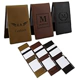 AESTHESTIFY Custom Golf Score Card Holder Leather Personalized Name Logo Golf Yardage Book Cover - Monogram Text & Image Customizable,Birthday Gifts 14.8 x 4.3 inch (Brown/Coffee)