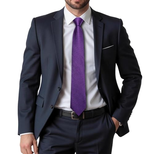 Image of Dubulle Mens Paisley Striped Tie Woven Necktie for Men and Handkerchief Cufflinks Set Wedding Formal Business
