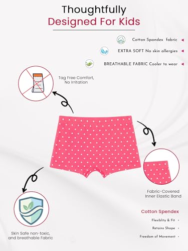Image of BODYCARE Girl's Cotton Multicolor Boyshorts (Pack of 3)