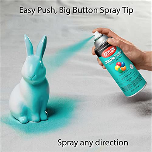 Krylon K05576007 Colormaxx Spray Paint And Primer For Indoor/Outdoor Use, Satin Sea Glass, 12 Ounce (Pack Of 1) #TOP5