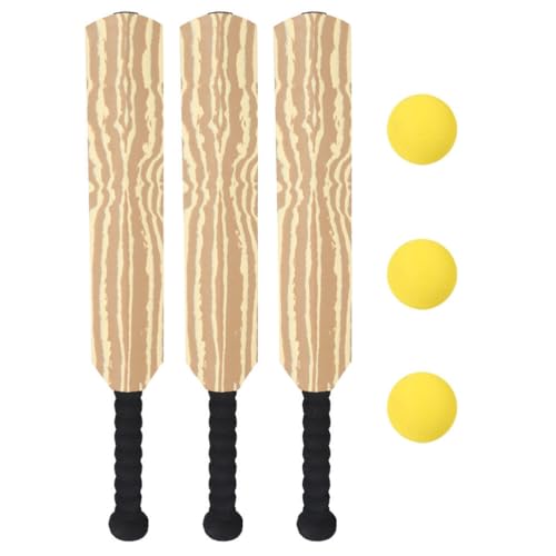 LOGOFUN 3 Sets of Kids Cricket Set EVA Plastic Cricket Bat Set Kids Exclusive Cricket Bat for Backyard Beach Parent-Child Interaction Plaything