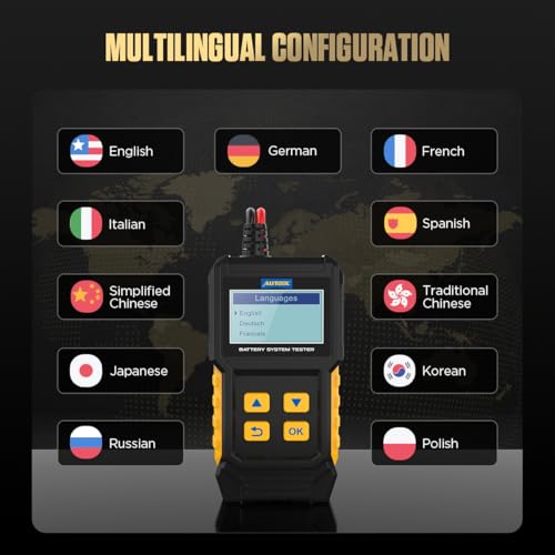 Image of Car Battery Tester 12V Battery Load Tester AUTOOL BT360 6V-30V DC Charging Cranking Test 100-2000 CCA Automotive Alternator Tester Digital Auto Battery Analyzer for Vehicle Truck Motorcycle SUV Boat
