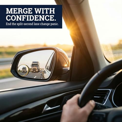Blind Spot Mirror 2 Pack, 2 Inch HD Glass, Waterproof 3M Adhesive - Image 5