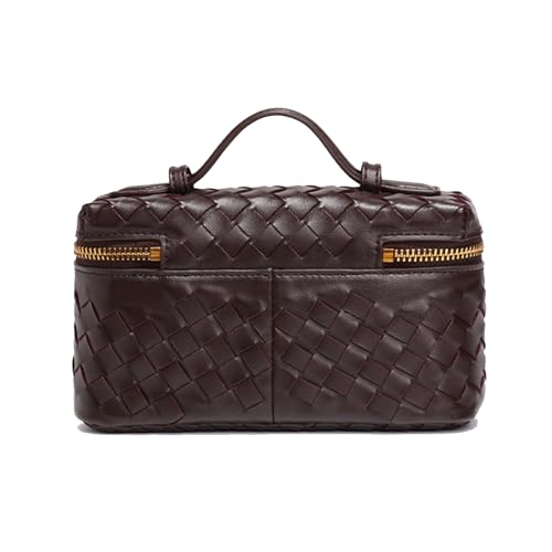 Mini Woven Crossbody Purse Square Box Bags Top-Handle Tote Handbag Shoulder Bag Cute Satchels Trendy (Silver gray-A)4