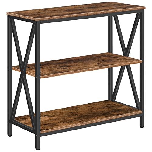 MAHANCRIS Sofa Table, Industrial Console Table, 3-Tier Narrow Side Table