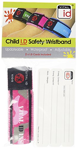 Vital ID Child Safety Wrist Band - Child (Camo Pink)