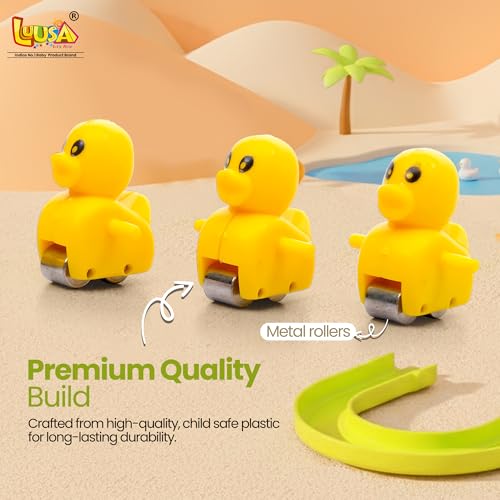 Image of Luusa Duck Slide Toy with LED Lights & Music | Electric Climbing Duck Track Toy | Educational Musical Slide Game for Kids 3-6 Years | Fun Toddler Toy Gift for Boys & Girls