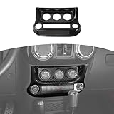 RT-TCZ for Jeep JK Black Carbon Fiber Dash Console A/C Controls Cover Trim Panel for Jeep Wrangler JK JKU 2011-2017 ABS Interior Accessories 1pc