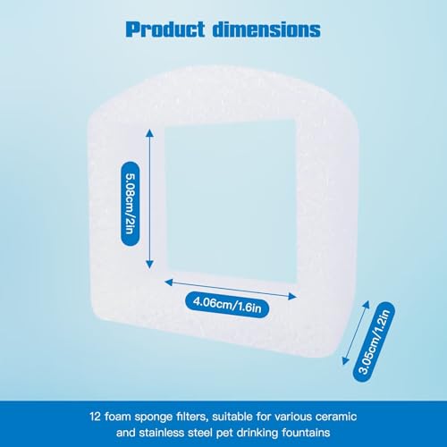 Filtro Previo Universal de Espuma para Fuentes de Mascotas 12 Unidades miniatura 2