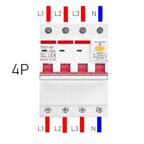 Protecteur de fuite 15mA 30mA contre le risque d'électrocution pour disjoncteur triphasé RCD 2P