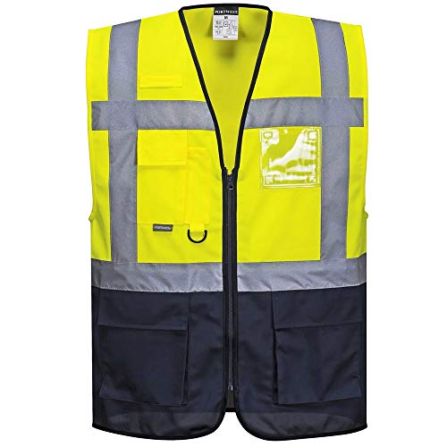 Portwest C476 Gilet Executive Varsavia, Giallo/Navy, XL