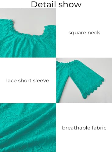 Image of MIHOLL Women's Lace Off Shoulder Tops Casual Loose Blouse Shirts