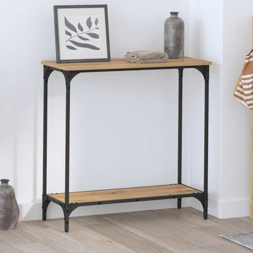 Mesa consola de madera de roble Artisan de 75 cm para pasillo 2