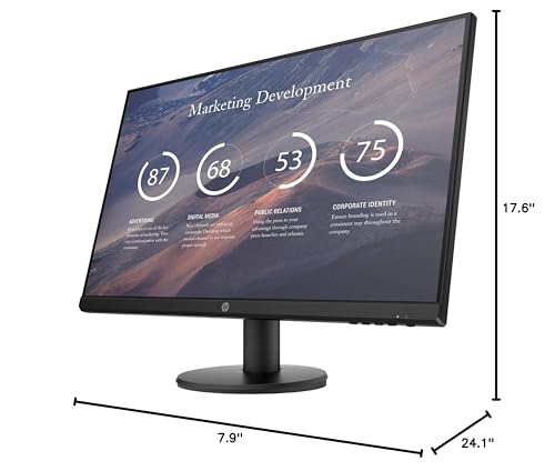 Image of HP P27v G4 FHD IPS Monitor 9TT20A6#ABA Bundle with Docztorm Dock, 27 inch FHD IPS (1920x1080) 60Hz Display, 1 HDMI 1.4, 1 VGA, VESA Mount (100x100 mm), Ideal for Office Work, Black (2025 Model)