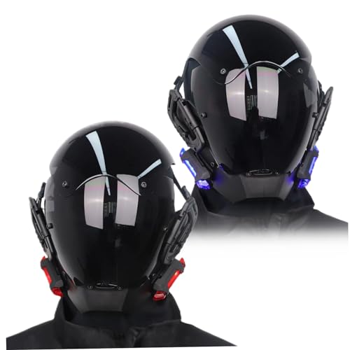 Masque punk à lumière rouge LED ajustable pour masquer son visage - 8